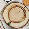 Pendentif colliers VKME vert père noël collier de perles pour les femmes arbre de noël mode 2023 flocon de neige bijoux