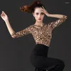 Stage Wear Latin Dance Shirt Female Adult Costume Short-sleeved Show Competition Modern Clothes Training Skills National Standard