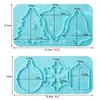 Backformen DIY Kristall Epoxidharzform Holographische Weihnachtsliste Silikonanhänger A