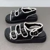 Sandaler Kvinnor Plattform Sandal Sommarmode Retro Bältesspänne Kvinna Casual Utomhus Tjock botten DM-117