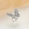Wedding Rings design fashion jewelry opening high grade copper inlaid zircon butterfly ring luxury shiny cocktail party for women 230710
