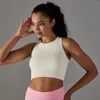 Damtankar Kvinna Sport Topp Yoga BH Gym Sömlös väst Ribbad Fitness Löppass för kvinnor Andas Svettsäker