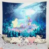 Tapeçaria Tapeçaria Anime Healing Girl Background Decoração de Quarto Pano Pendurado R230710