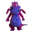 2018 Discount factory Big Purple Dragon Mascot Costume Fancy Dress Adult Size258L