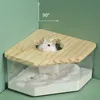 Small Animal Supplies Pet Sand Bath Box Fan Shape Clear Bathroom House for Hamster Cage Corner Toilet Squirrels 230710