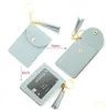 Key Rings Ups New Women Wristlet Card Holder Sile Chain Beaded Bangle Wallet Bracelet Keychain Pocket Coin Purse Leather Tassel Ring Dhfme