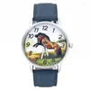 Wristwatches Running Mountain Horse Steed Pattern Animal Hobby Fashion Accessories Gift Men Women Canvas Band Casual Sport Quartz Wrist