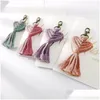 Key Rings Vintage Hand Woven Keychain Creative Heart Shaped Tassel Keychains Bag Decoration Pendant Chain Valentine Day Gift Keyring Dhmgt