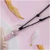 Pendentif Colliers Réglable Pierre Naturelle Hexagone Prisme Collier Cristal Rose Quartz Tissé Femmes Bijoux Cadeau Drop Delivery Pendentifs Dha0S