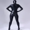 Top Fashion black metal met V-type mesh full bodysuit zentai Unisex Lycra Spandex Zentai Body Suit Headless Fancy Dress Catsuit B294b