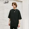 Men's T-Shirts TION Design Blank Oversized T-shirts Unisex Summer Drop Shoulder Mock Neck Cotton Tees Z230711