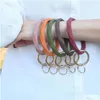 Key Rings Ups 18 Colors Favor Sile Keychain Bangle Bracelets Keyring Shaped Wristlet Bracelet Circle Charm Ring Holder Drop Delivery Dhtus