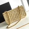 10A Top Quality designer bag Plant material chain shoulder bag 20.5cm Luxury Fashion Gold chain Crossbody Bag Free Shipping CN007