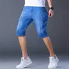 Shorts Masculino Verão Marca Stretch Fino Bermuda Masculina Algodão Denim Jeans Masculino Altura Do Joelho Macio Ropa Hombre Shorts 230710