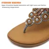 Slippers Colorful Beaded Flip-Flops With Elastic Band Wear-Resistance Non-Slip Shoes For Party Daily Work