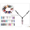 Pendentif Colliers Réglable Pierre Naturelle Hexagone Prisme Collier Cristal Rose Quartz Tissé Femmes Bijoux Cadeau Drop Delivery Pendentifs Dha0S