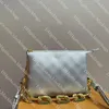 Borsa a tracolla con catena dorata Borsa a tracolla in vera pelle di design di lusso Borsa classica con lettere in rilievo Borse da donna di alta qualità