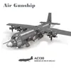 Soldaat 1713PCS US Army AC130 Air Gunship Grote Transportvliegtuigen Militair vliegtuig Model Bouwsteen Baksteen Cadeau Voor Kinderen Kinderen Speelgoed 230710