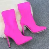 Boots 2022 Autumn Winter Socks Boot Women High Heels Sexy Shoes Plus Size Pointed Toe Solid Color Stretch Ankle Boots Femmes Bottes L230711