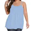 Camisoles Tankar Dam Casual Linne O Neck Spaghetti Strap Skjorta Sommarkläder Mode Träning Artist 4x