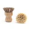 Cleaning Brushes Bamboo Dish Scrub Kitchen Wooden Scrubbers For Washing Cast Iron Pan Pot Natural Sisal Bristles Drop Delivery Home Dhrwv