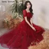 Lässige Kleider Cocktail für Frauen Sommerkleid Tunika Kleider Sexy Rot Party Robe Ball Hochzeit Langes Maxikleid Elegantes Abendkleid Abschlussball