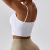 Yoga outfit sexig veckad naken bh kvinnors fitness väst strap dans latin träning gym running push up träning sport underkläder