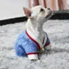 Designer Dog Clothes Brands Dog Apparel with Jacquard Letter Pattern Soft Dogs Sweater Classic Pet Casual Wear Clothing Fashion Cardigan