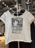 T-shirt da donna T-shirt vintage stampa anime T-shirt donna casual estate bianca girocollo manica corta orlo grezzo T-shirt donna Y2k streetwear top in cotone 230711