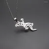 Pendanthalsband Elfin Hollow Lizard rostfritt stål Trendiga Cabrite Gecko Chameleon Anole Women Jewellery