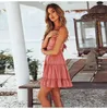 Vestidos casuales Wepbel Summer Camis Dress Sexy Lace Sling Stitching Ropa de mujer Hollow Out Backless Color sólido A-line V-cuello