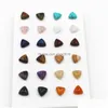 Stud New Simple Trendy Géométrique 10X10Mm Pierre Naturelle Rose Quartz Boucles D'oreilles Triangle Mix Couleur Pour Les Femmes Mode Mignon Petit Gros Dhtgx