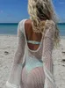 Lässige Kleider Sexy aushöhlen gestricktes Maxikleid Frauen Mode durchschauen rückenfreie lange Vestidos Sommer schicke weibliche Strandparty