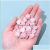 Stone Natural Pink Crystal 15 mm Coeur Fonction d'ornements Quartz Crystals de guéris