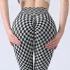 Leggings da donna Pantaloni da donna Sexy Elegante a vita alta Nero Bianco Griglia Yoga Sculpting Curves Boosting Running Fitness Performance