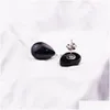 Stud Pendientes de gota de piedra natural Cristal rosa Cuarzo Kallaite Amatista Ágata Pendiente de acero inoxidable Jewlry para mujer Entrega Jewelr Dhkjt