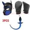 Sex Toys For Couples SM Sex Slave Game Dog Paw Crawl Leather Glove Fetish Pet Roleplay Hood Mask Pup Tail Plug Bdsm Toy Erotic Bondage Puppy Play Set 230710