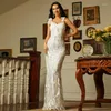 Sıradan elbiseler düğün kadınlar için uzun 2023 Zarif ve güzel beyaz kolsuz payetli nedime akşam kokteyl balo maxi elbise