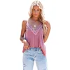 2023 Spring/Summer New European American Women's Tanks Casual Sleeveless Top Solid V-neck Lace Loose Strap Tank Top Camis