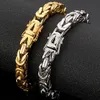 Chain Luxury Gold Color 316L Stainless Steel Mens 8MM Bracelet For Men Biker Bracelets Male Jewelry Accessories Drop 230710