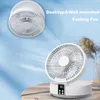 Electric Fans Wireless Wall Mounted Air Cooling Fan with Control LED Light Folding USB Electric Table Desktop Fan