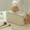 Bolsas de almacenamiento, neceser de cuero PU, neceser de viaje portátil, organizador de belleza, neceser de maquillaje grande para mujer, neceser de baño impermeable