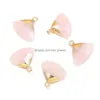 Charmes Pierre Naturelle Secteur Rose Quartz Lapis Lazi Turquoise Pendentif Diy Pour Druzy Bracelet Collier Boucles D'oreilles Fabrication De Bijoux Drop De Dhjls