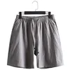 Herren-Shorts M5XL, Übergröße, elastische Taille mit Kordelzug, Sportbekleidung, einfarbig, Baumwolle, Leinen, lässige kurze Hosen, Sommerkleidung 230710