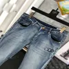 Jeans pour hommes Jeans de luxe en détresse France Mode Pierre Droite Hommes Biker Trou Stretch Denim Casual Jean Hommes Pantalon Skinny Elasticit 3IO2