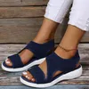 Sandali Comemore Ladies Outdoor Beach Elastic Band Designer Shoes Sandalo Women Summer Women's Wedge Heel Platform Cosy