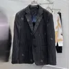 Blazers masculinos jaquetas de grife de luxo jaquetas masculinas casacos calças duas peças listradas jacquard sobretudos roupas