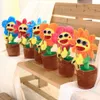 Bonecas de pelúcia brinquedos infantis cantando e dançando cacto flor de sol brinquedo simulação girassol tocando saxofone presente flores fofas 230710