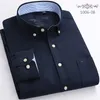 Camicie casual da uomo Camicia Oxford a maniche lunghe in cotone Abito da lavoro formale Abiti coreani con colletto blu bianco