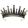 Headpieces Vintage Black Rhinestone Crown Antique Gold Tiaras And Crowns For Women Hair Accessories Party Jewelry Prom Headpiece Gift